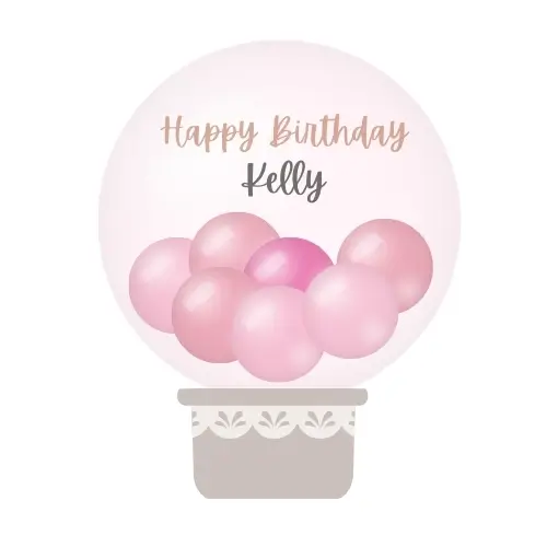 PERSONALISED AIR FILLED MINI BALLOONS CRYSTAL BALLDiaplsy Column 5ft